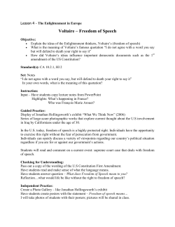 Voltaire &ndash; Freedom of Speech