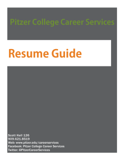 Resume Guide - Pitzer College