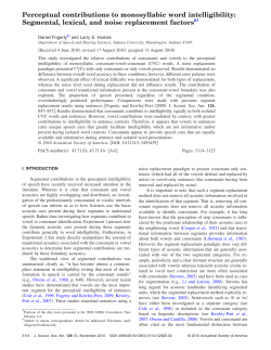 Perceptual contributions to monosyllabic word intelligibility