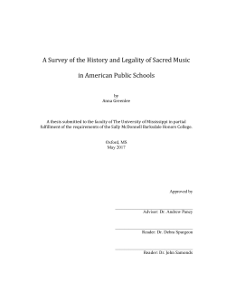 A Survey of the History and Legality of Sacred Music in American