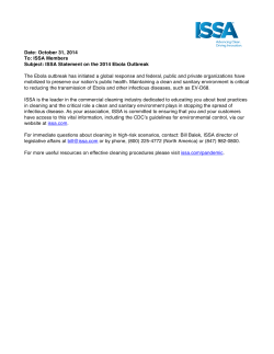 ISSA Statement on Ebola 10 31 14