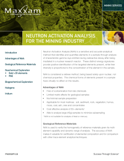 NEUTRON ACTIVATION ANALYSIS FOR THE MINING INDUSTRY