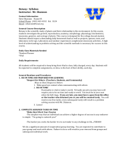 Botany Syllabus - Wahoo Public Schools