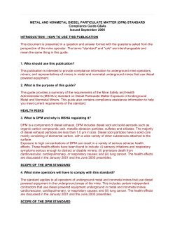 METAL AND NONMETAL DIESEL PARTICULATE MATTER (DPM