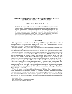 FORWARD-BACKWARD STOCHASTIC DIFFERENTIAL