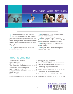 Planning Your Bequests