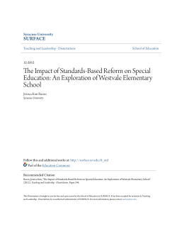 The Impact of Standards-Based Reform on Special Education: An