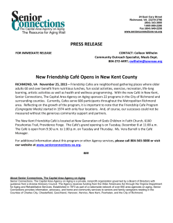 PRESS RELEASE New Friendship Caf&eacute; Opens in New Kent County
