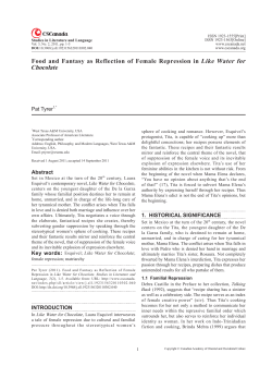 Food and Fantasy as Reflection of Female Repression in Like Water