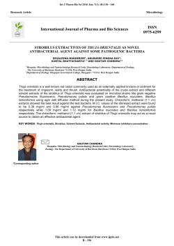 International Journal of Pharma and Bio Sciences ISSN 0975-6299