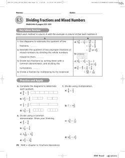 6.5 Dividing Fractions and Mixed Numbers