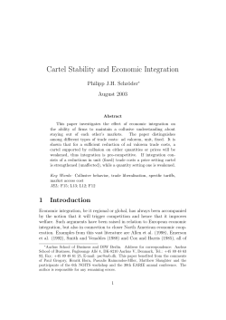 Cartel Stability and Economic Integration