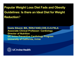 Popular Weight Loss Diet Fads and Obesity Guidelines: Is there an