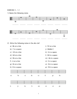 1 EXERCISE 3 &ndash; 1.1 1) Name the following notes 2) Write the
