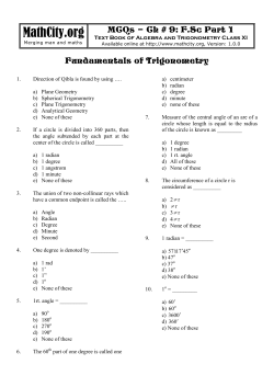 MCQs - Ch # 9: F.Sc Part 1