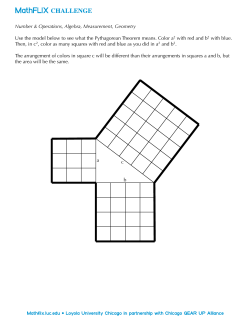PYTHAGOREAN THEOREM: a2 + b2 = c2