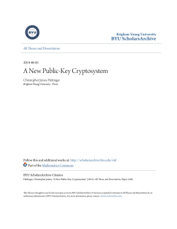 A New Public-Key Cryptosystem - BYU ScholarsArchive
