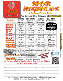 summer programs 2016 - Desert Sports Center