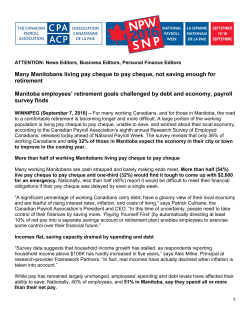 Manitoba National Payroll Week Survey News Release