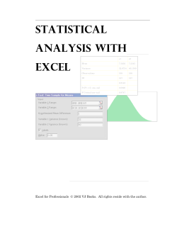 Statistical Analysis with Excel