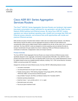 Cisco ASR 901 Series Aggregation Services Routers Data Sheet
