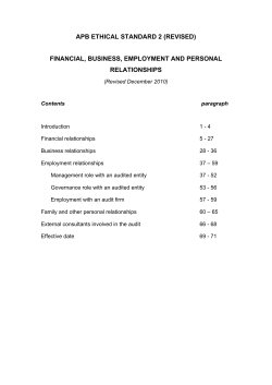 (revised) financial, business, employment and personal relationships
