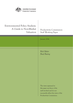 A Guide to Non-Market Valuation