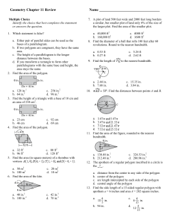 Geometry Chapter 11 Review Name