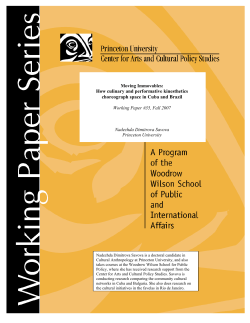 Moving Immovables: How Culinary and Performative Kinesthetics