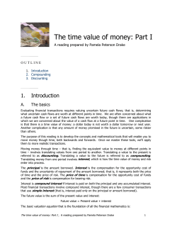 Time Value of Money Part I -