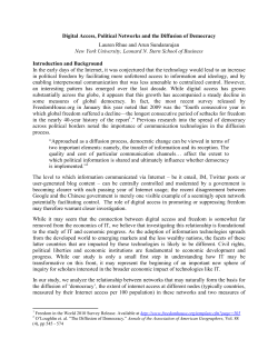 Digital Access, Political Networks and the Diffusion of Democracy