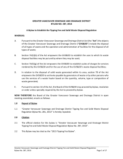 GVSDD Tipping Fee and Solid Waste Disposal