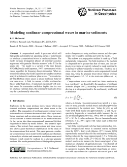 Modeling nonlinear compressional waves in marine sediments