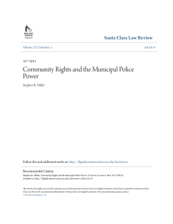 Community Rights and the Municipal Police Power