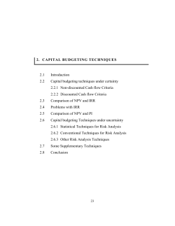 2. CAPITAL BUDGETING TECHNIQUES