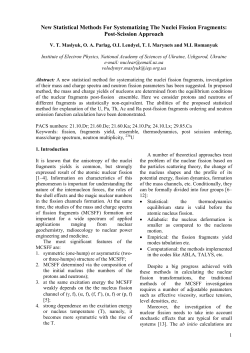 New Statistical Methods For Systematizing The Nuclei Fission