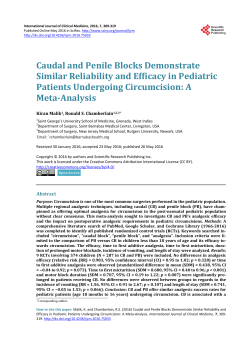 Caudal and Penile Blocks Demonstrate Similar Reliability and