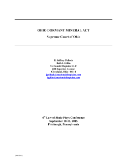 OHIO DORMANT MINERAL ACT Supreme Court of Ohio