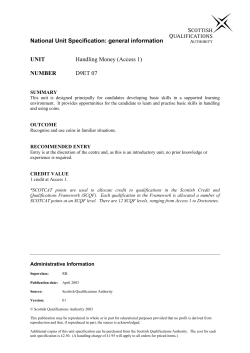 national unit specification: general information