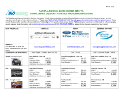 NBB OEM Vehicle Discount Pricing Examples
