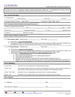 Form IS-230 - Clemson University