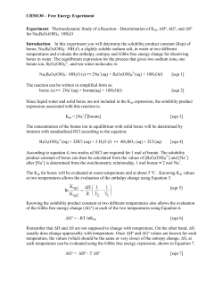 CHM130 &ndash; Free Energy Experiment Experiment: Thermodynamic