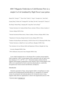 600-T Magnetic Fields due to Cold Electron Flow in a simple Cu