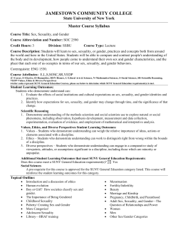 Master Course Syllabus - Jamestown Community College