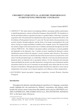 children`s perceptual auditory performance in identifying phonemic