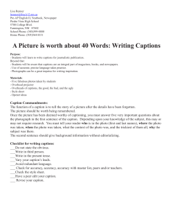 A Picture is worth about 40 Words: Writing Captions