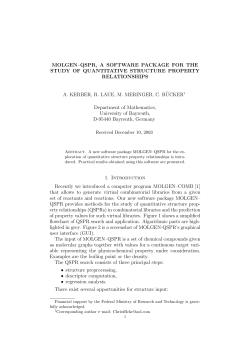 molgen&ndash;qspr, a software package for the study of quantitative