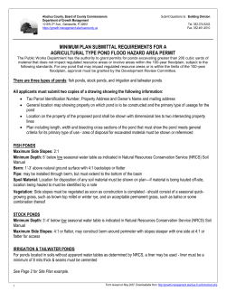 Minimum Plan Requirements for an Agricultural Pond Flood Hazard