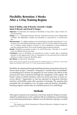 Flexibility Retention 3 Weeks After a 5-Day Training Regime