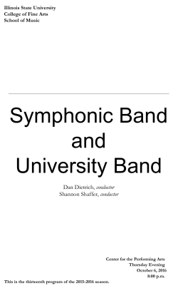 Symphonic Band - College of Fine Arts Illinois State University
